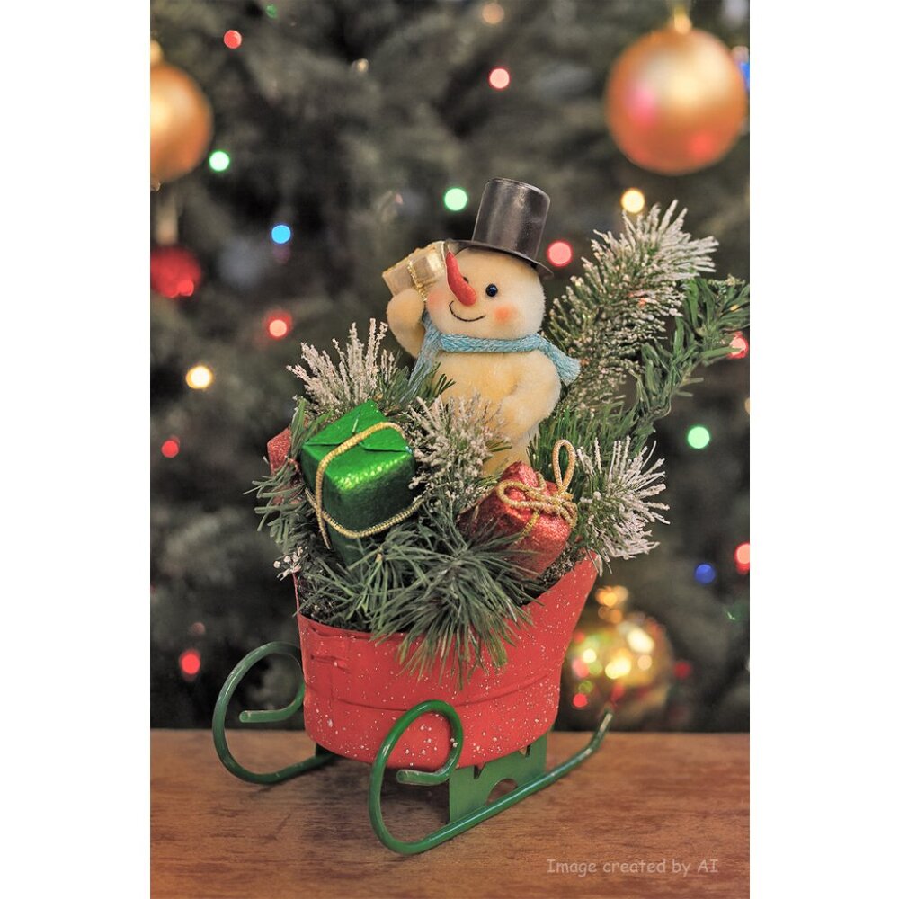 Christmas Vintage Sleigh Centerpiece Decoration
